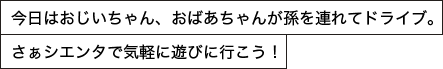 今日はおじいちゃん、おばあちゃんが孫を連れてドライブ。さぁシエンタで気軽に遊びに行こう！